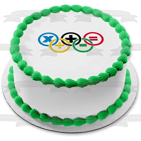 Math Olympics Logo Edible Cake Topper Image ABPID55841