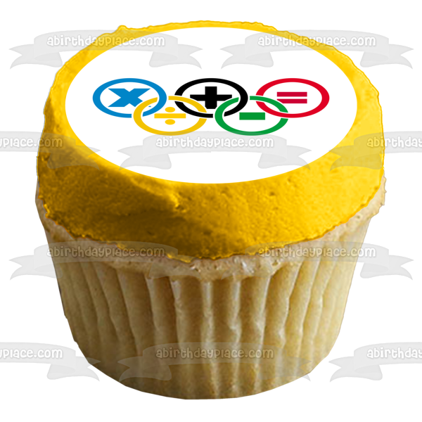 Math Olympics Logo Edible Cake Topper Image ABPID55841