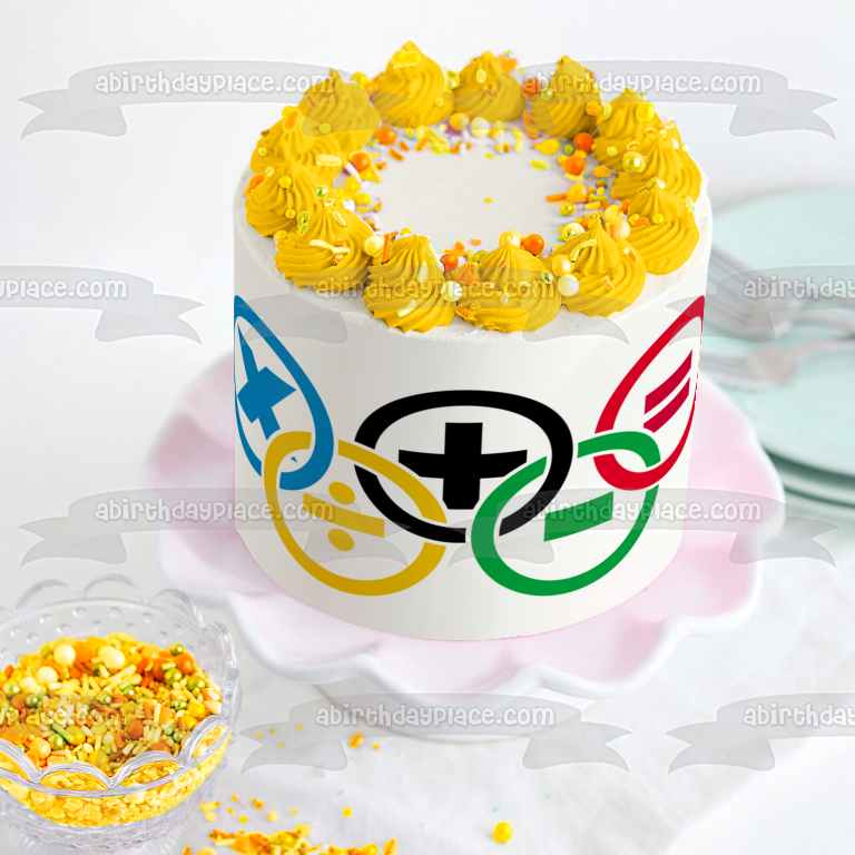 Math Olympics Logo Edible Cake Topper Image ABPID55841