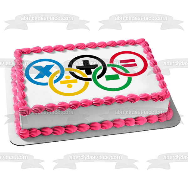 Math Olympics Logo Edible Cake Topper Image ABPID55841