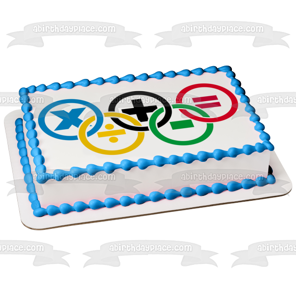 Math Olympics Logo Edible Cake Topper Image ABPID55841