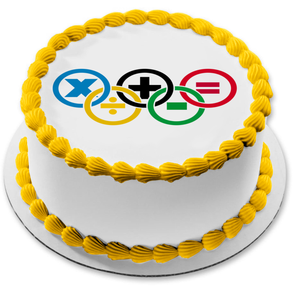 Math Olympics Logo Edible Cake Topper Image ABPID55841