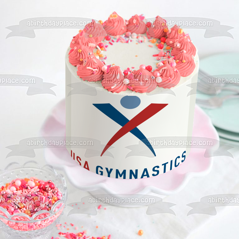 USA Gymnastics Logo Edible Cake Topper Image ABPID55948