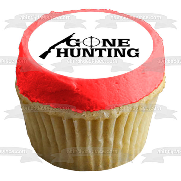 Gone Hunting Rifle and Target Edible Cupcake Topper Images ABPID55949