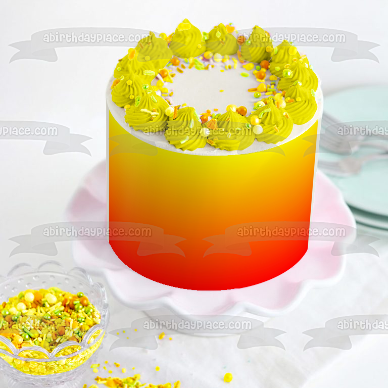 Orange and Yellow Background Edible Cake Topper Image ABPID12110