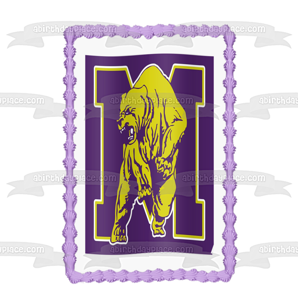 Miles College Golden Bears Logo Edible Cake Topper Image ABPID55852