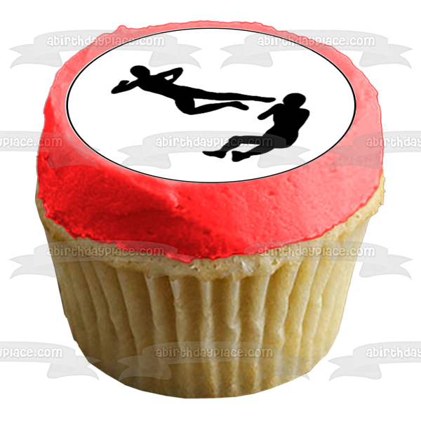 Wrestling Fighting Silhouettes Edible Cupcake Topper Images ABPID55861