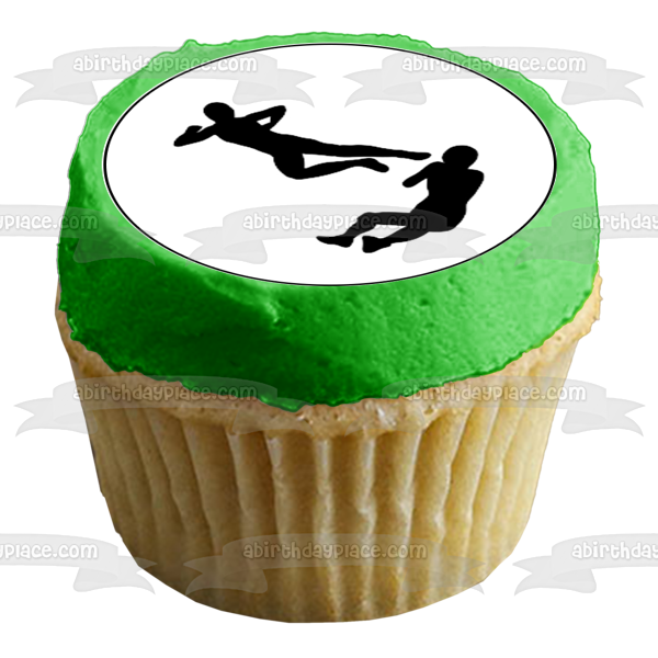 Wrestling Fighting Silhouettes Edible Cupcake Topper Images ABPID55861