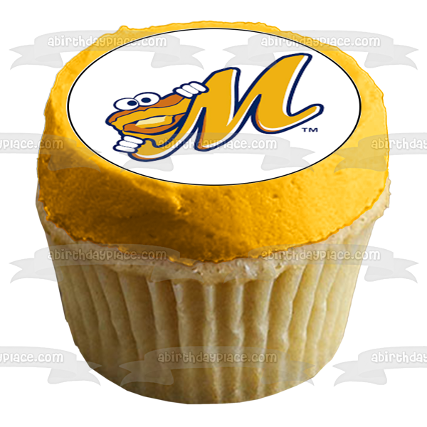 Imágenes decorativas comestibles para cupcakes con el logotipo de béisbol de la liga menor de Montgomery Biscuits ABPID55973 