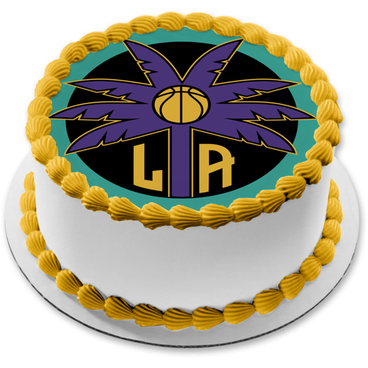 Imagen comestible para tarta con logotipo del equipo Wnba Los Angeles Sparks ABPID55977 