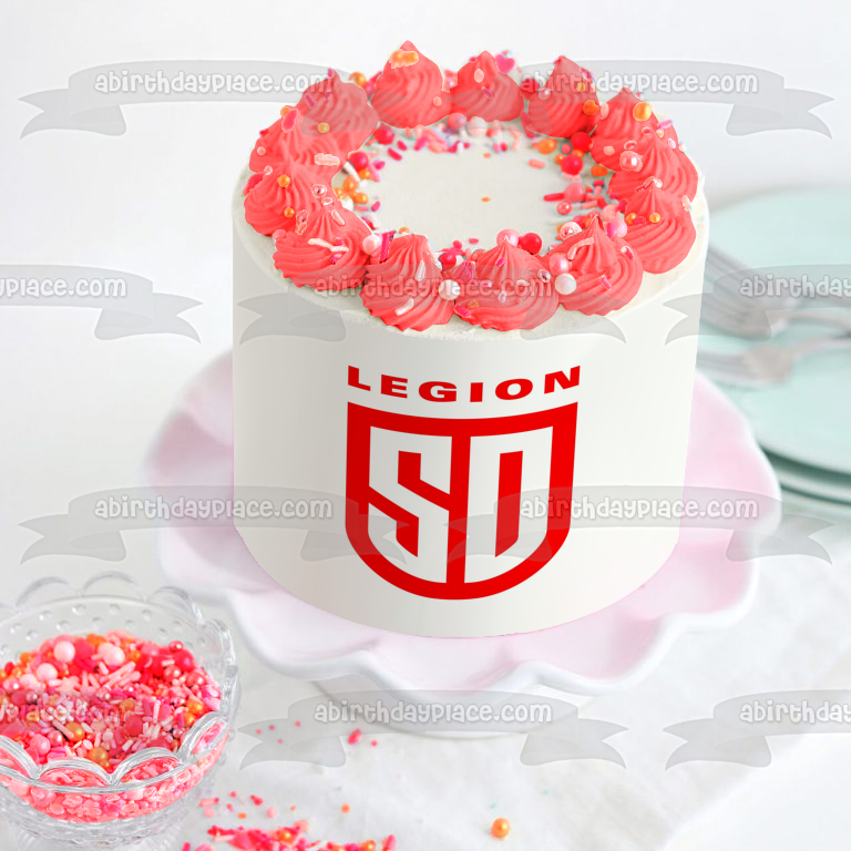 Imagen comestible para decoración de tarta con el logotipo del equipo Mlr San Diego Legion ABPID55880 