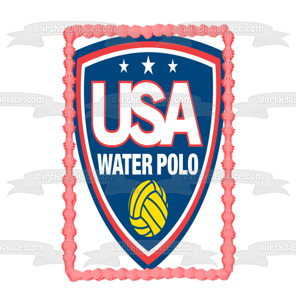 USA Water Polo Competition Logo Edible Cake Topper Image ABPID55981