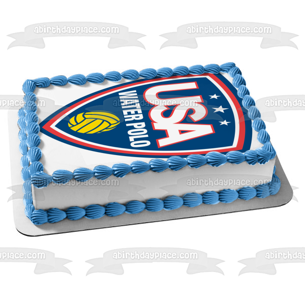 USA Water Polo Competition Logo Edible Cake Topper Image ABPID55981