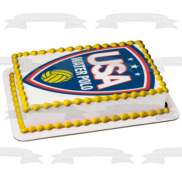 USA Water Polo Competition Logo Edible Cake Topper Image ABPID55981