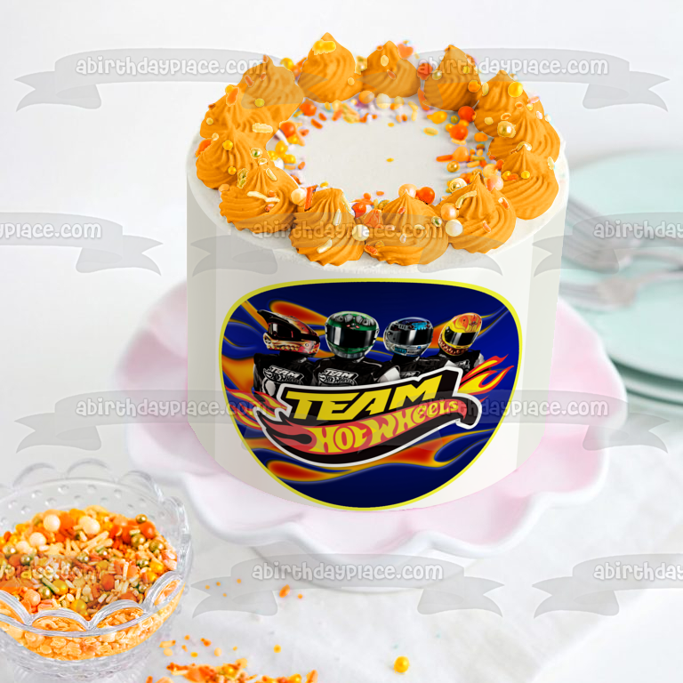 Imagen de decoración comestible para tarta del equipo Hot Wheels Brandon Gage Rhett Wyatt ABPID12138 