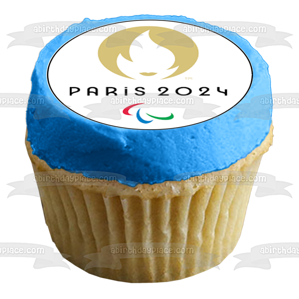 Imágenes decorativas comestibles para cupcakes con el logotipo de los Juegos Olímpicos de Verano de París 2024 ABPID55986 