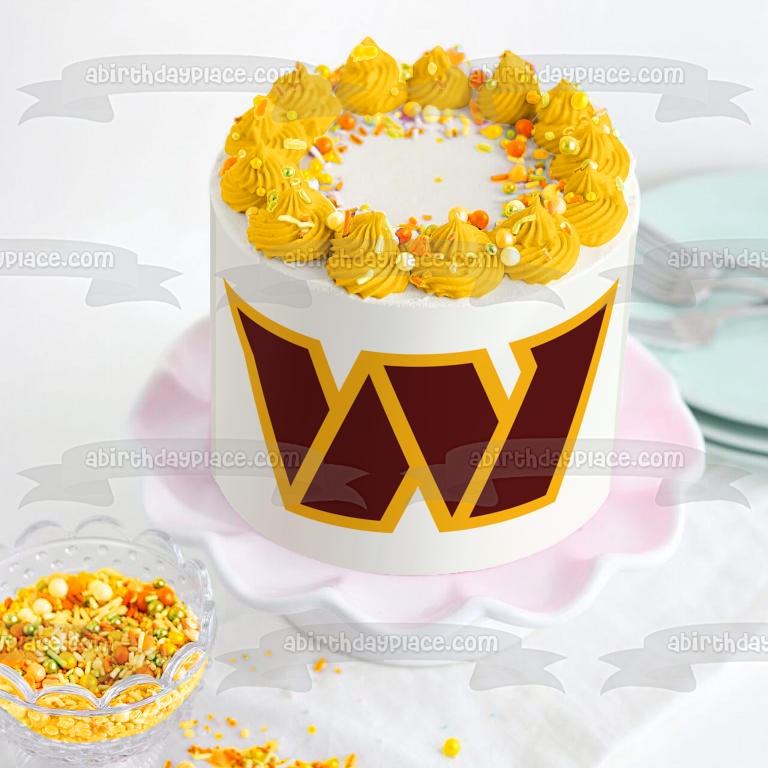 Imagen comestible para decoración de tarta con el logotipo del equipo de los Washington Commanders de la NFL ABPID56000 