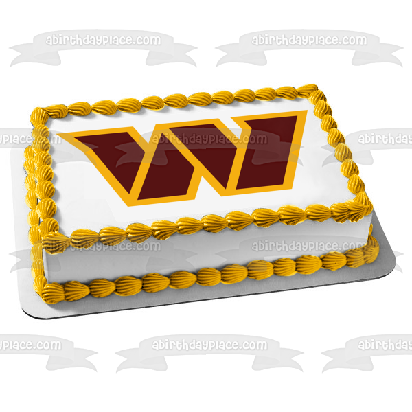 Imagen comestible para decoración de tarta con el logotipo del equipo de los Washington Commanders de la NFL ABPID56000 