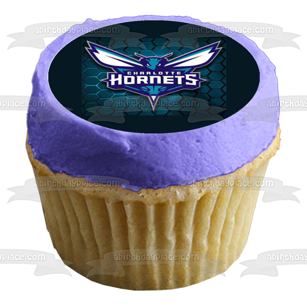 NBA Charlotte Hornets Team Logo Edible Cupcake Topper Images ABPID56001