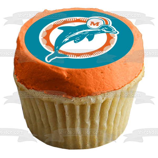 NFL Miami Dolphins Team Logo Edible Cake Topper Image ABPID55916