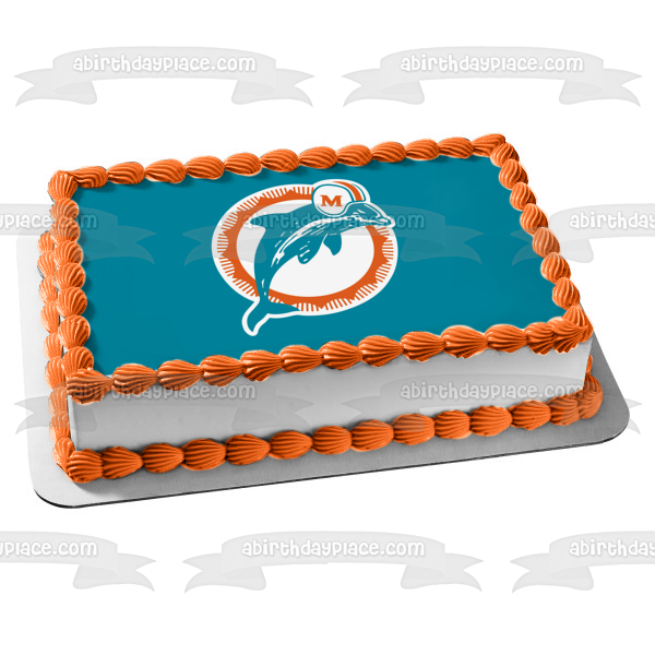 NFL Miami Dolphins Team Logo Edible Cake Topper Image ABPID55916