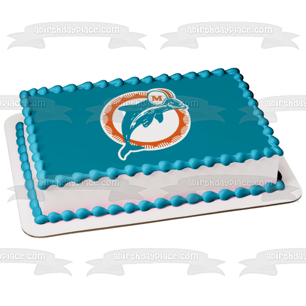 NFL Miami Dolphins Team Logo Edible Cake Topper Image ABPID55916