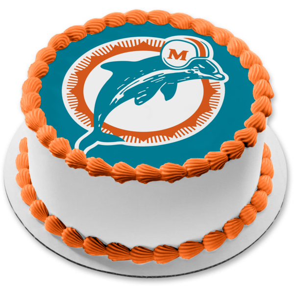 NFL Miami Dolphins Team Logo Edible Cake Topper Image ABPID55916