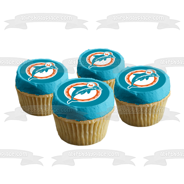 Imagen comestible para tarta con logotipo del equipo de los Miami Dolphins de la NFL ABPID55916 