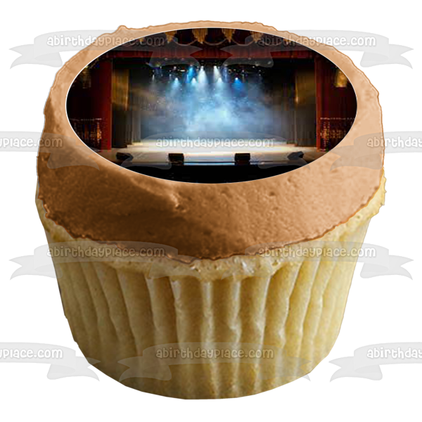 Empty Theater Performance Spotlights Edible Cupcake Topper Images ABPID56011