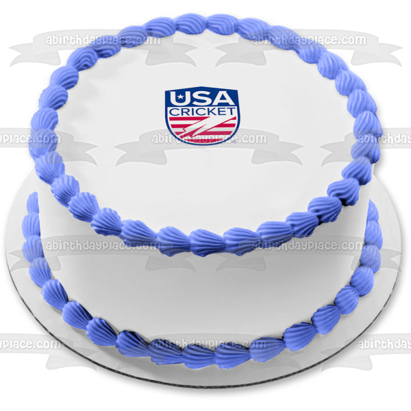 USA Cricket Logo Edible Cake Topper Image ABPID55917