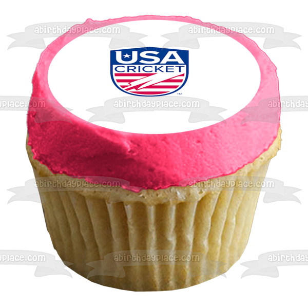 USA Cricket Logo Edible Cake Topper Image ABPID55917