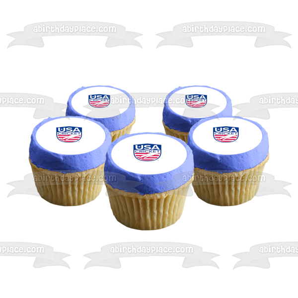 USA Cricket Logo Edible Cake Topper Image ABPID55917