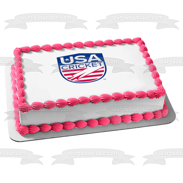 USA Cricket Logo Edible Cake Topper Image ABPID55917