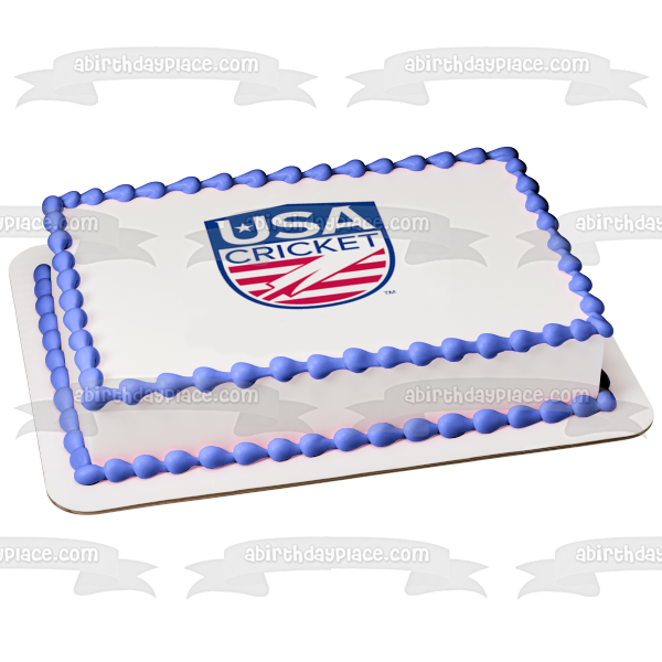 USA Cricket Logo Edible Cake Topper Image ABPID55917