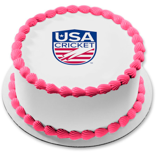 USA Cricket Logo Edible Cake Topper Image ABPID55917