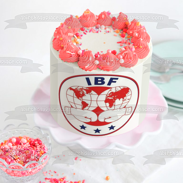 Imagen comestible para tarta con el logotipo de la Federación Internacional de Boxeo de la Ibf ABPID55921 