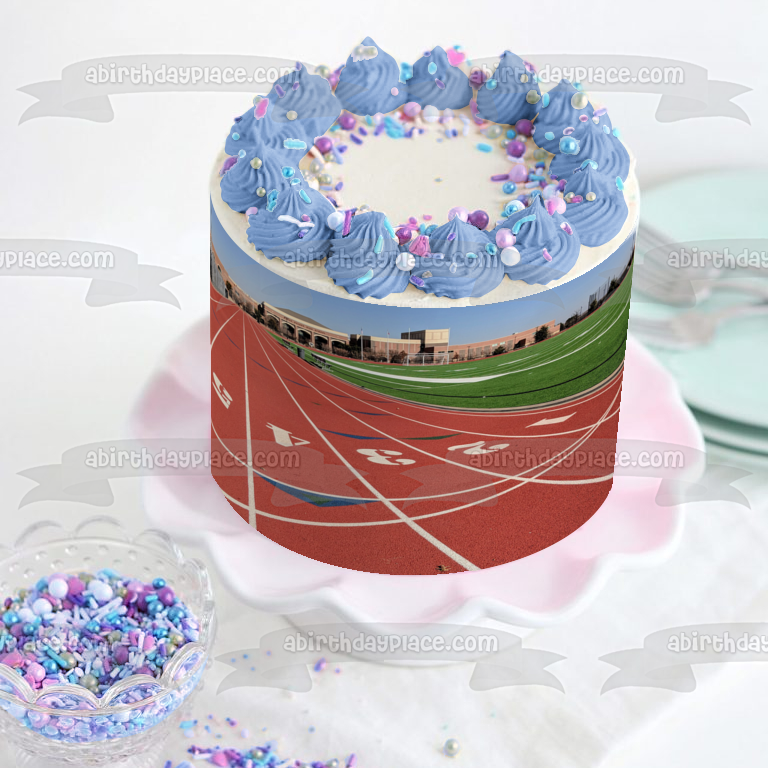 Track and Field Running Track Edible Cake Topper Image ABPID56020