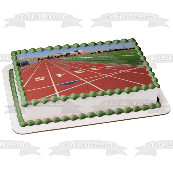 Track and Field Running Track Edible Cake Topper Image ABPID56020