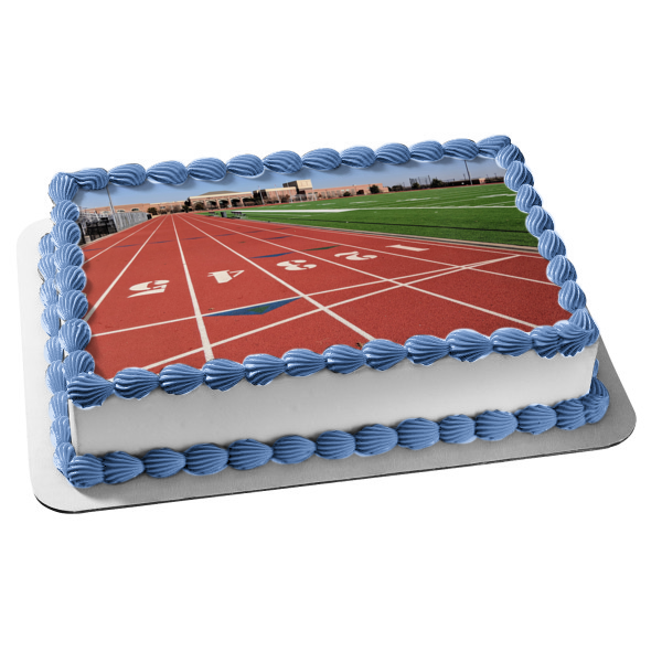 Track and Field Running Track Edible Cake Topper Image ABPID56020