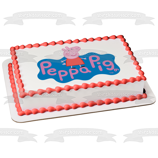 Imagen comestible para decoración de tarta con el logotipo de Peppa Pig ABPID12364 