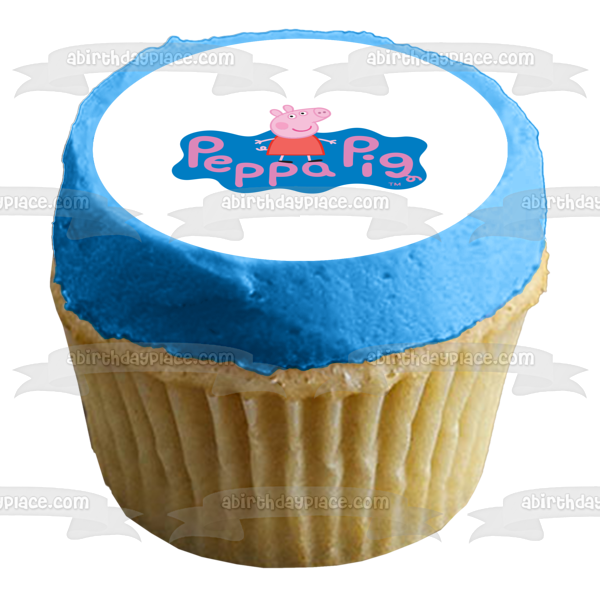 Imagen comestible para decoración de tarta con el logotipo de Peppa Pig ABPID12364 