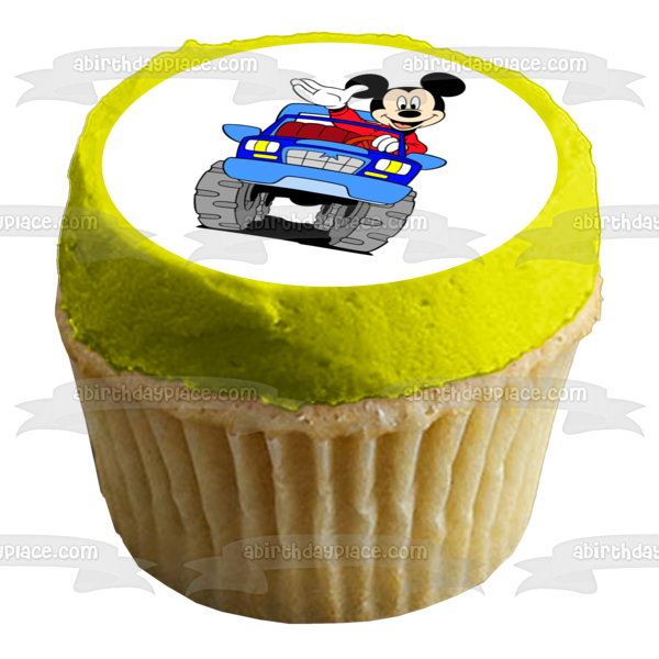 Disney Mickey Mouse Driving a Car Edible Cake Topper Image ABPID12369