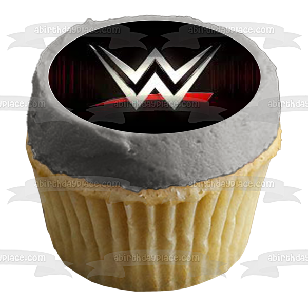 WWE World Wrestling Entertainment Logo Edible Cupcake Topper Images ABPID56024