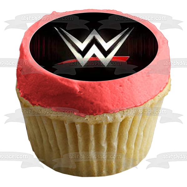 WWE World Wrestling Entertainment Logo Edible Cupcake Topper Images ABPID56024