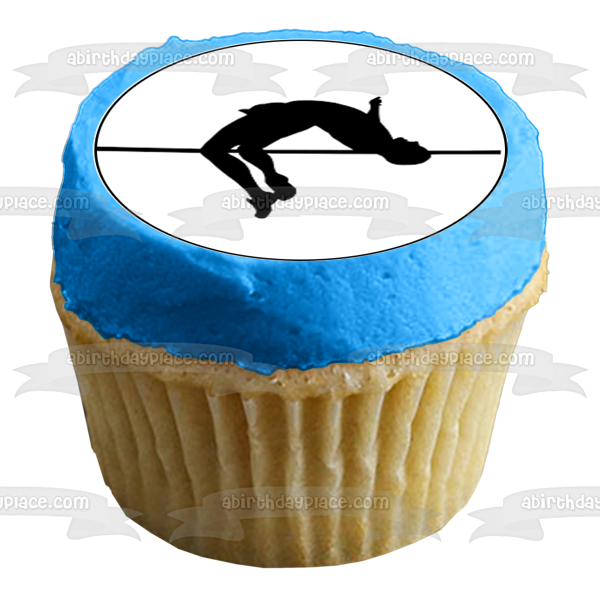 Gymnastics High Jump Sport Silhouette Edible Cupcake Topper Images ABPID55853