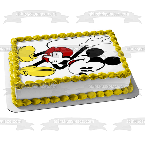 Adorno comestible para tarta con diseño de Mickey Mouse bailando de Disney, imagen ABPID12373 