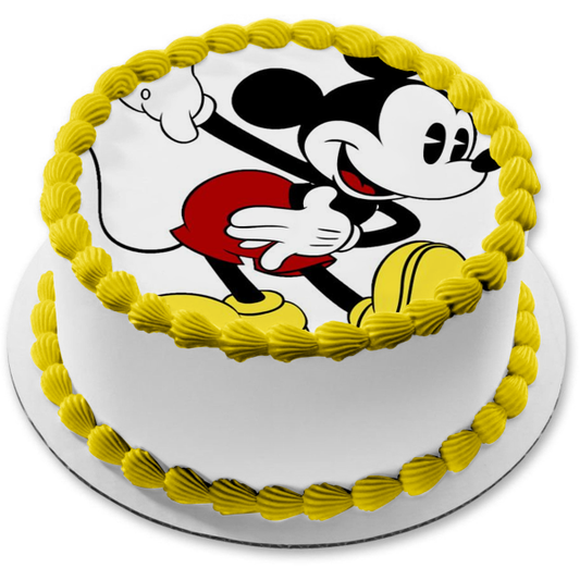 Adorno comestible para tarta con diseño de Mickey Mouse bailando de Disney, imagen ABPID12373 