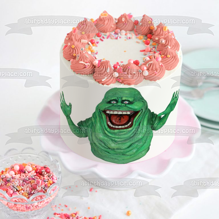 Imagen comestible para decoración de tarta comestible verde Slimer de Ghost Busters ABPID12397 