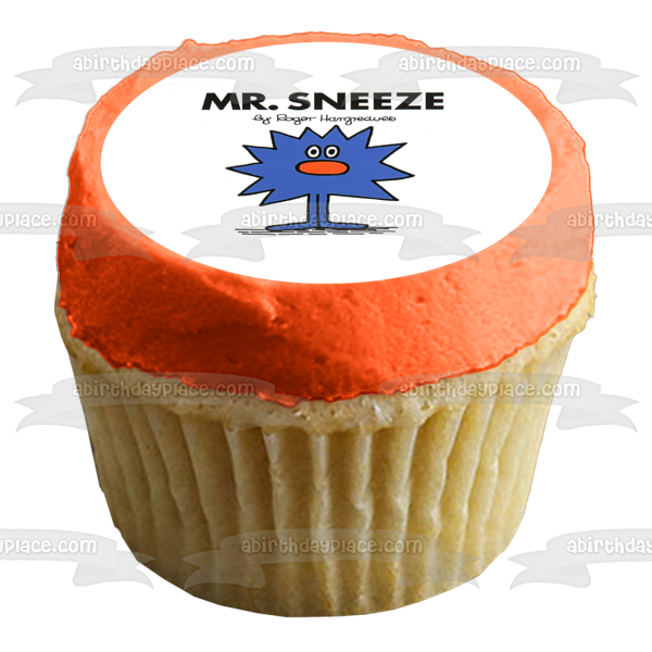 Mr.Men Mr. Sneeze - Adorno comestible para tarta azul, imagen ABPID12212 