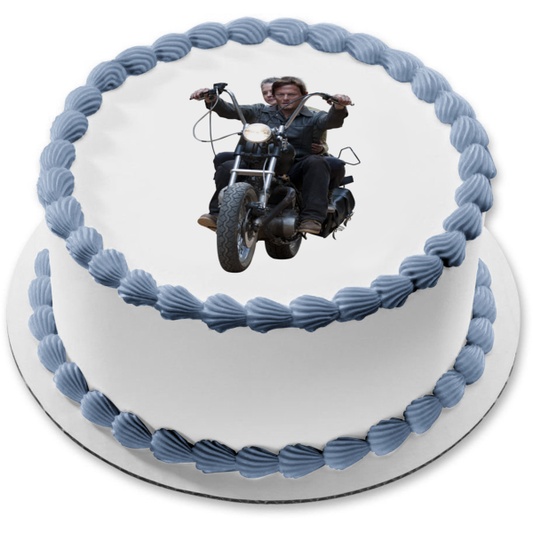 Decoración comestible para tarta con diseño de motocicleta Darryl de The Walking Dead, imagen ABPID12417 